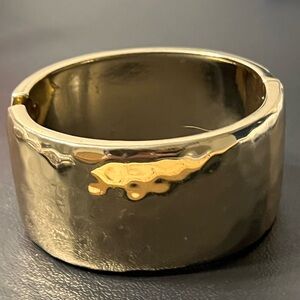 Chicos Gold-Tone  Metal Hinged Hammered Cuff Bracelet